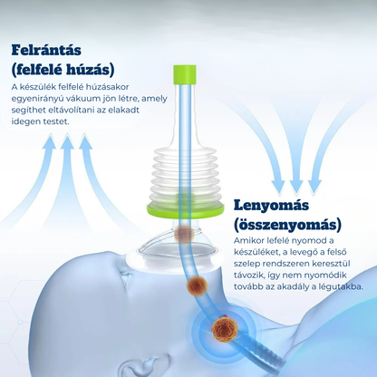 Légsegély™ - Vészhelyzeti szívóeszköz a légutak tisztítására